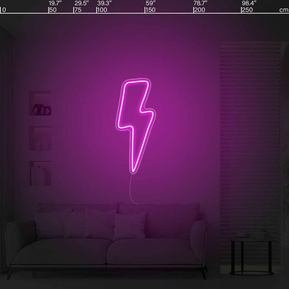 Led neon sign - Led neon bord - op maat gemaakt - custom - meerdere kleuren - figure(s) - Lightning - bliksem led neon sign 